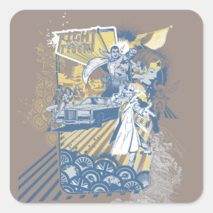 Kampf gegen den Tiger Quadratischer Aufkleber