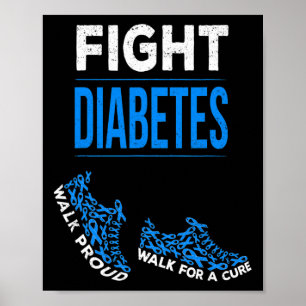 Kampf gegen Diabetes Laufen für eine Kur-Bewusstse Poster