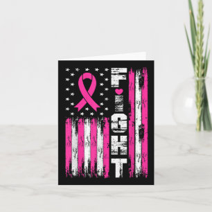 Kampf gegen die amerikanische Flagge rosa Ribbon B Karte
