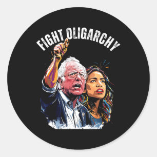 Kampf gegen die Oligarchie Bernie Sanders und die  Runder Aufkleber