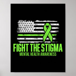 Kampf gegen die Stigma-amerikanische Fahne Mental  Poster