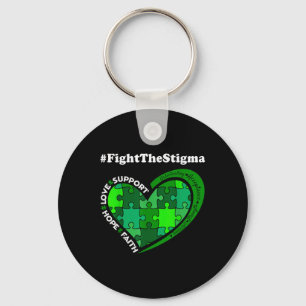 Kampf gegen die Stigma Green Ribbon Mental Health  Schlüsselanhänger