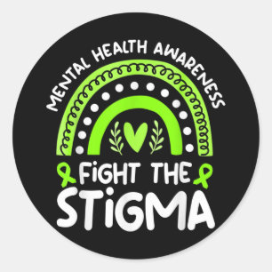 Kampf gegen die Stigma Ribbon Mental Health Awaren Runder Aufkleber