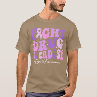 Kampf gegen Droge Überdosis Lila Band Opioid Überd T-Shirt