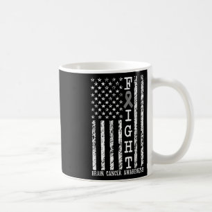 Kampf gegen Hirnkrebs Bewusstsein Amerikanische Fl Kaffeetasse