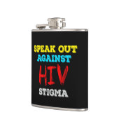 Kampf gegen HIV-Stigma - Aids-Bewusstsein Flachmann (Links)