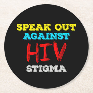 Kampf gegen HIV-Stigma - Aids-Bewusstsein Runder Pappuntersetzer