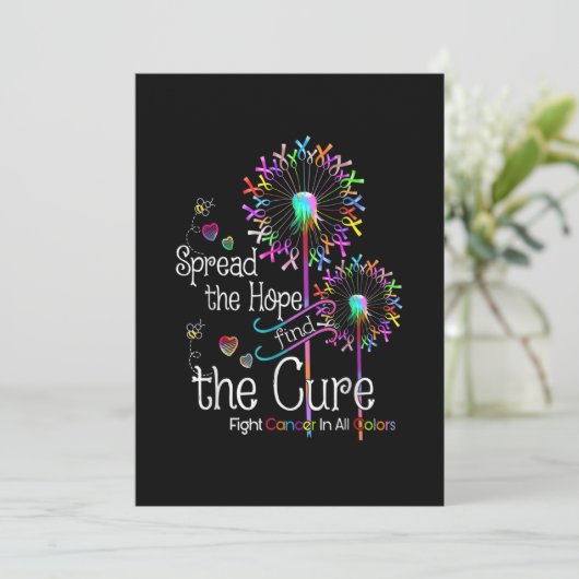 Kampf gegen Krebs in allen und allen Blume von Far Einladung (Stehend Vorderseite)