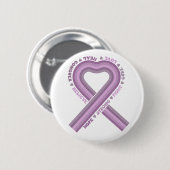 Kampf gegen Krebs Lila Bewusstsein Ribbon Krieger  Button (Vorne & Hinten)