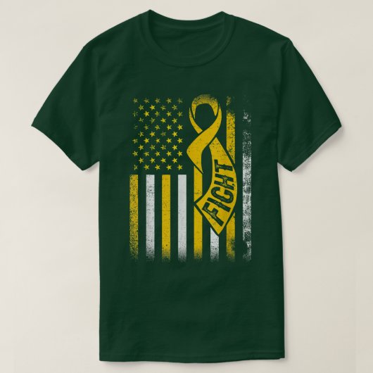 Kampf gegen Krebs Überleben US-Flagge Kinderkrebs  T-Shirt (Design vorne)