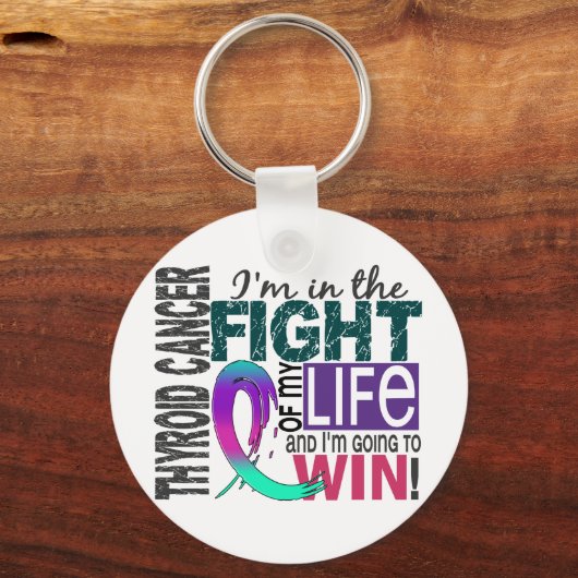 Kampf gegen meinen Schilddrüsenkrebs Schlüsselanhänger (Vorderseite)