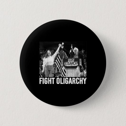 Kampf gegen Oligarchie Protest und Widerstand gege Button (Vorderseite)