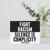 Kampf gegen Rassismus Schweigen ist Komplizenschaf Postkarte (Stehend Vorderseite)