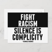 Kampf gegen Rassismus Schweigen ist Komplizenschaf Postkarte (Vorne/Hinten)