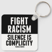 Kampf gegen Rassismus Schweigen ist Komplizenschaf Schlüsselanhänger (Rückseite)