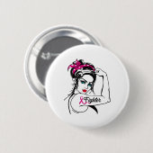 Kampf gegen Rosie Das Riveter-Brustkrebs-Bewusstse Button (Vorne & Hinten)