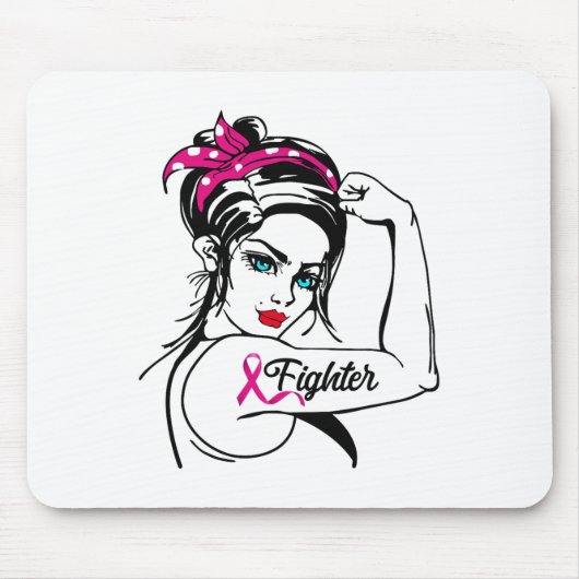 Kampf gegen Rosie Das Riveter-Brustkrebs-Bewusstse Mousepad (Vorne)