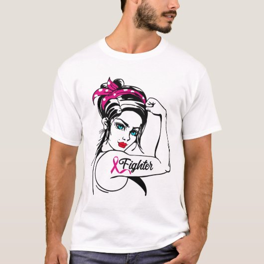 Kampf gegen Rosie Das Riveter-Brustkrebs-Bewusstse T-Shirt (Vorderseite)