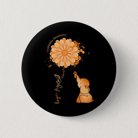 Kampf gegen Sonnenblumen Elefant Leukämie Bewussts Button (Vorderseite)