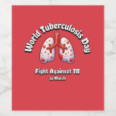 Kampf gegen TB Welttuberkulosetag. Weinetikett (Einzelnes Label)