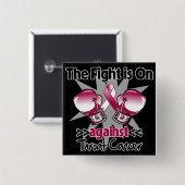 Kampf gegen Throatkrebs läuft Button (Vorne & Hinten)