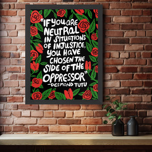 Kampf gegen Ungerechtigkeit Desmond Tutu Zitat Pal Poster