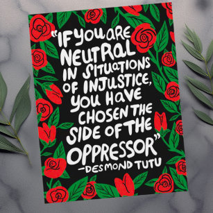 Kampf gegen Ungerechtigkeit Desmond Tutu Zitat Pal Postkarte