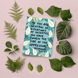 Kampf gegen Ungerechtigkeit Desmond Tutu Zitat Postkarte