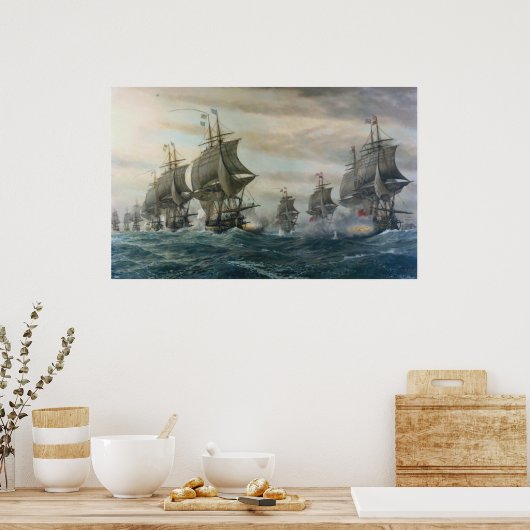 Kampf gegen Virginia Capes Leinwand Poster (Küche)