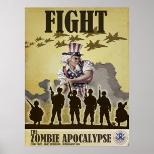 Kampf gegen Zombie-Apokalypse-Poster Poster