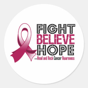 Kampf glauben Hoffnung - Kopf-Hals-Karzinom Runder Aufkleber