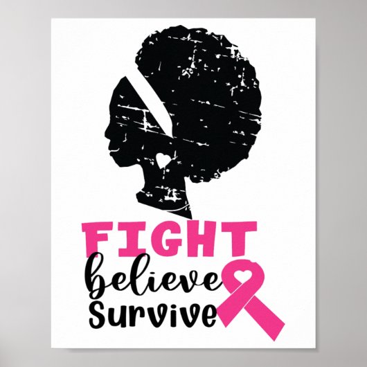 Kampf glauben, schwarze Frauen überleben Brustkreb Poster (Vorne)