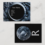 KAMPF GRIFFINS MONOGRAM Schwarz-weiße Grauperle Visitenkarte (Vorne/Hinten)