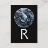 KAMPF GRIFFINS MONOGRAM Schwarz-weiße Grauperle Visitenkarte (Rückseite)