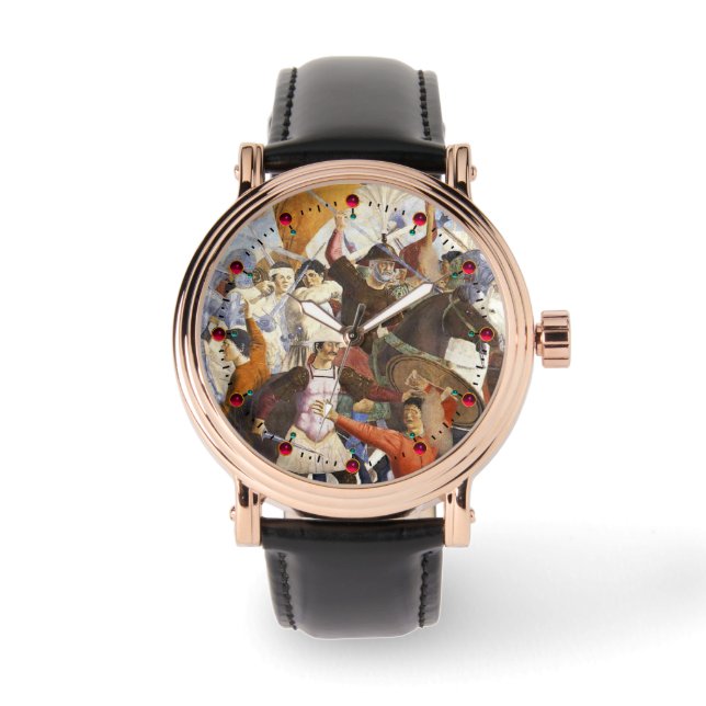 KAMPF HERACLIUS Fresco, Piero Della Francesca Armbanduhr (Vorderseite)