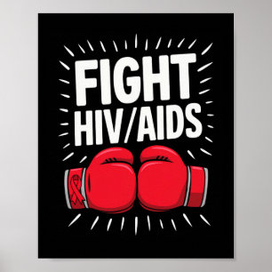 Kampf Hivaid Awareness Red Boxing Handschuhe 1 Poster