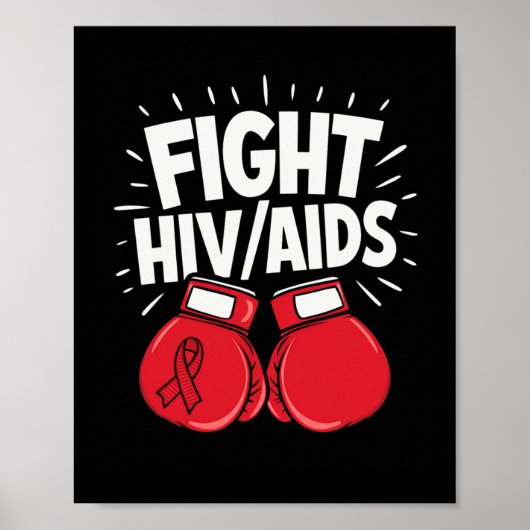 Kampf Hivaid Awareness Red Boxing Handschuhe Poster (Vorne)