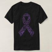 Kampf Hoffnung Liebe Lila Ribbon Fibromyalgie Awar T-Shirt (Design vorne)