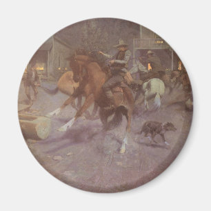 Kampf im Roundup Saloon von Bill Gollings Magnet