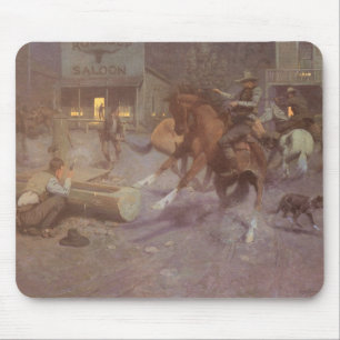 Kampf im Roundup Saloon von Bill Gollings Mousepad