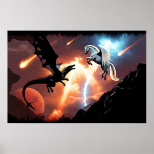 Kampf im Weltraum - Drache und Pegasus Poster