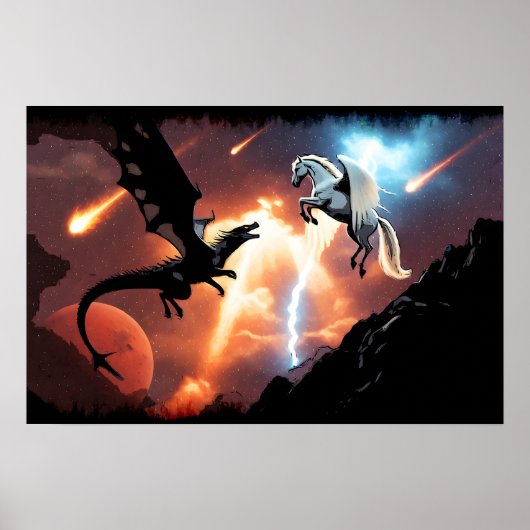 Kampf im Weltraum - Drache und Pegasus Poster (Vorne)