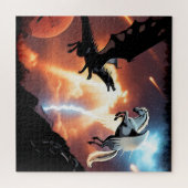 Kampf im Weltraum - Drache und Pegasus Puzzle (Horizontal)