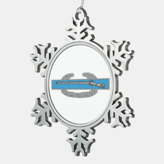Kampf Infantryman Abzeichen CIB Army Veteran Schneeflocken Zinn-Ornament (Rechts)