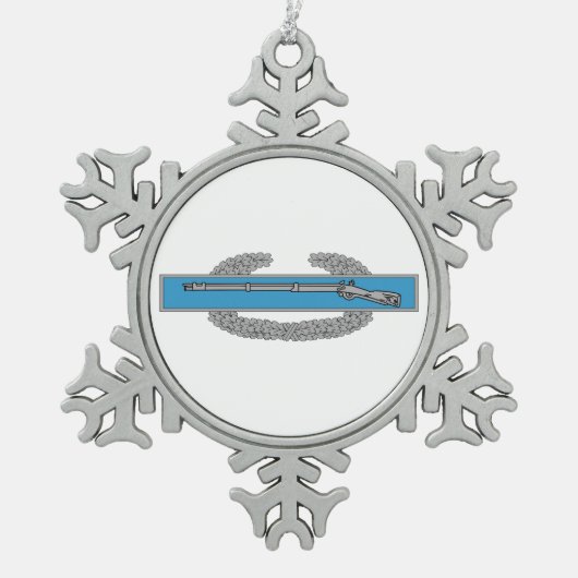 Kampf Infantryman Abzeichen CIB Army Veteran Schneeflocken Zinn-Ornament (Vorderseite)