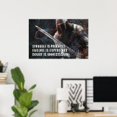 Kampf ist Fortschritt - Motivierend Poster (Heimbüro)