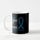 Kampf ist mein Kampf Alopezie Bewusstsein Kaffeetasse (Links)