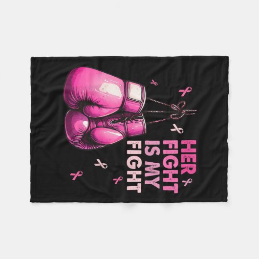 Kampf ist mein Kampf Boxhandschuhe Brustkrebs im K Fleecedecke (Vorderseite (Horizontal))