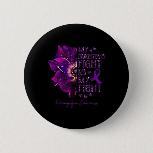 Kampf ist mein Kampf gegen Anemone Fibromyalgie Be Button (Vorderseite)