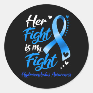 Kampf ist mein Kampf gegen Hydrocephalus Awareness Runder Aufkleber